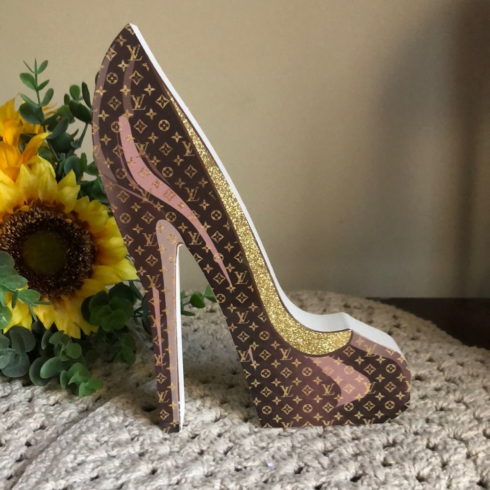 Louis Vuitton Solid Wood HEEL Table Top Home Decor